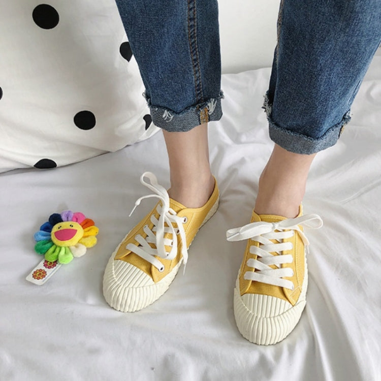 Women Half Slippers Canvas Shoes Non-Slip Sneakers, Size: 37