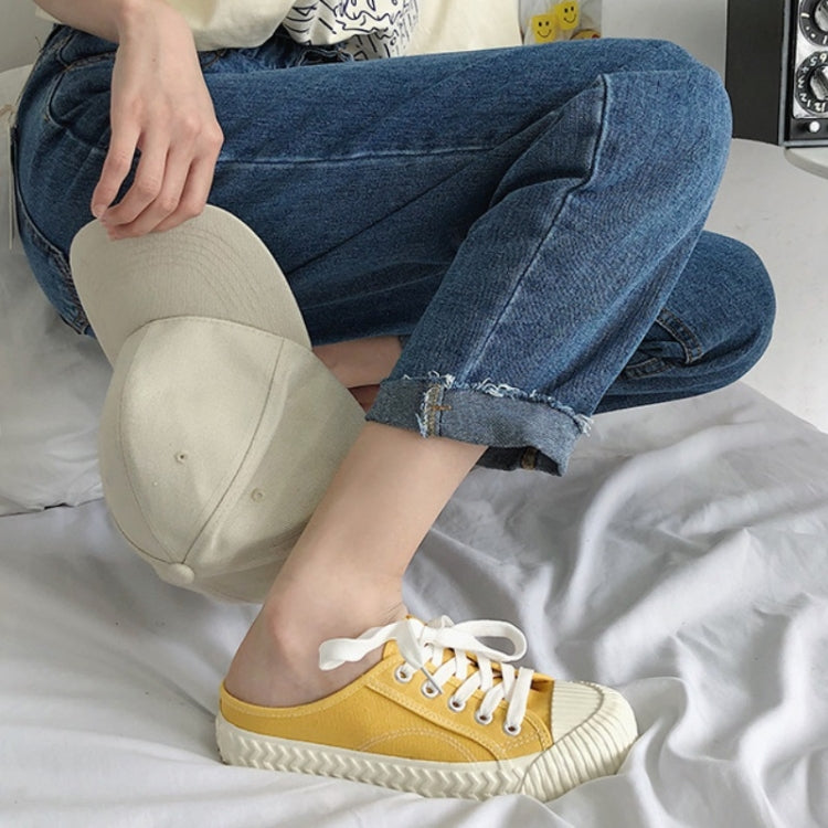 Women Half Slippers Canvas Shoes Non-Slip Sneakers, Size: 37