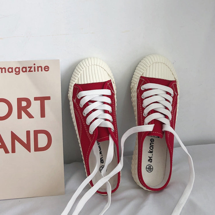 Women Half Slippers Canvas Shoes Non-Slip Sneakers, Size: 40