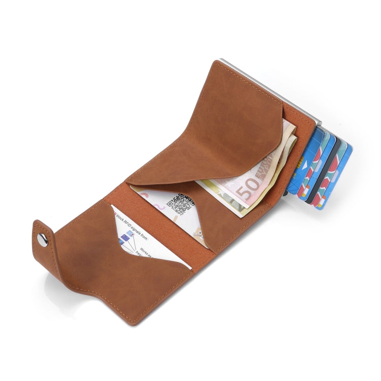 Retro PU Leather Anti-Theft Swipe Card Wallet