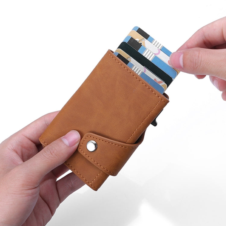 Retro PU Leather Anti-Theft Swipe Card Wallet