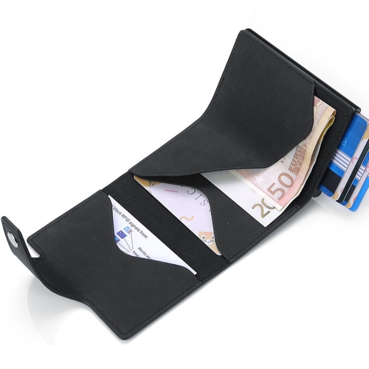 Retro PU Leather Anti-Theft Swipe Card Wallet