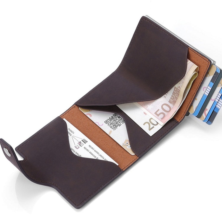 Retro PU Leather Anti-Theft Swipe Card Wallet