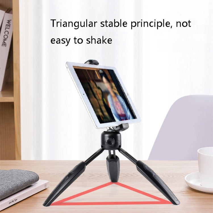 Foldable Tripod Desk Mount Telescopic Live Stand with Tablet PC & Phone Clamp for Camera / Smartphones / Tablet PC