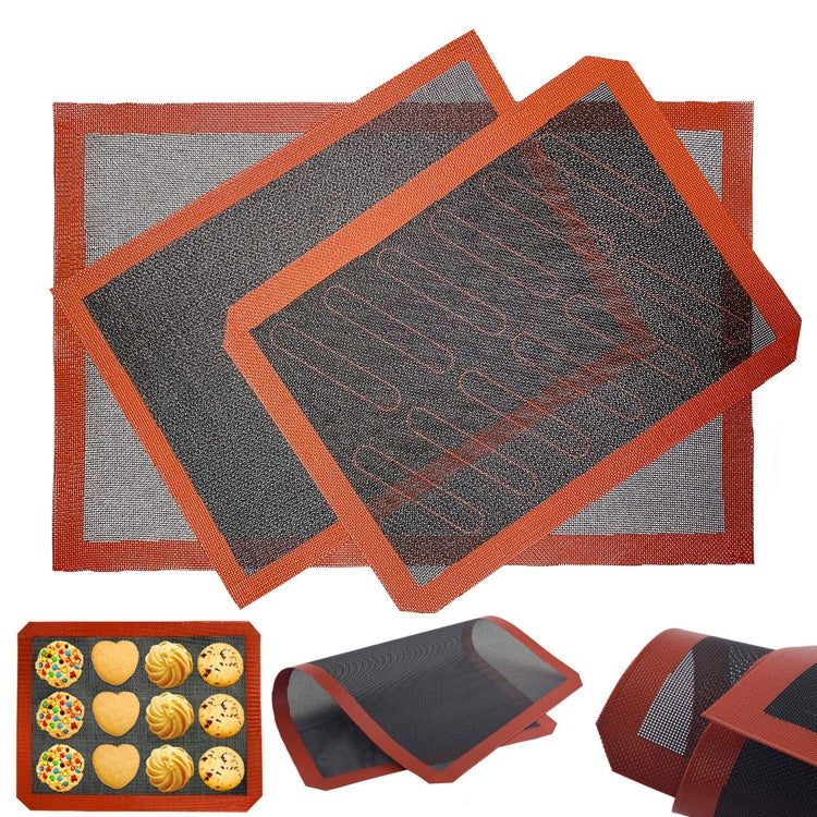 Hollow Non-Stick High Temperature Baking Mat Breathable Glass Fiber Baking Pan Mat, Specification: 40x30cm Straight Angle