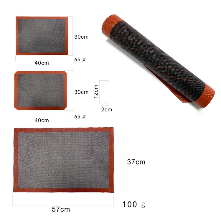 Hollow Non-Stick High Temperature Baking Mat Breathable Glass Fiber Baking Pan Mat, Specification: 57x37cm Straight Angle
