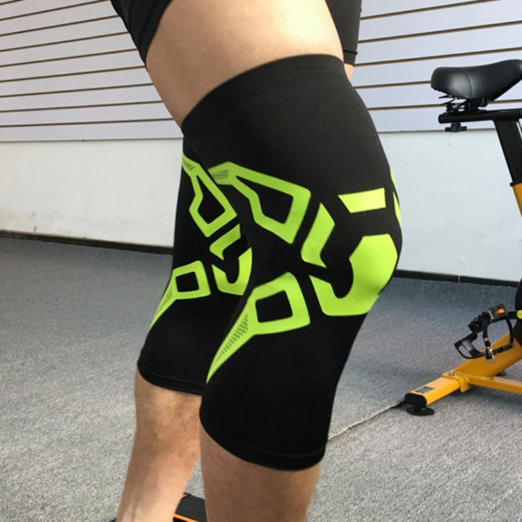 2 PCS Basketball Knee Pads Summer Leg Protection Cover Outdoor Football Riding Running Sporting Goods Protective Gear, Specification: L(Black Fluorescent)