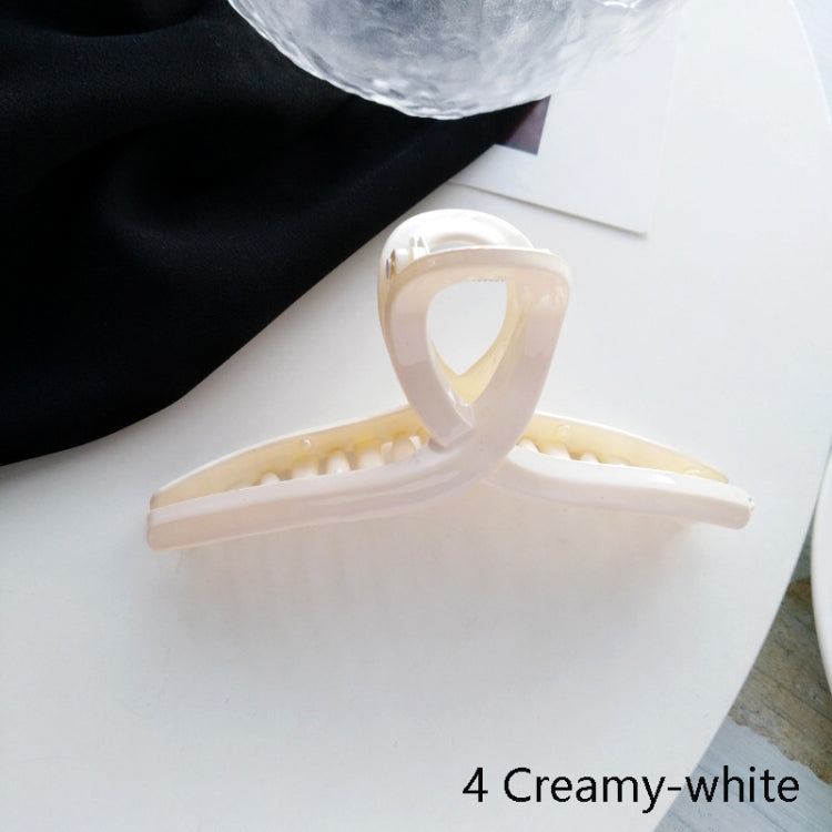 10 PCS Resin Material Spring Hair Clip, Colour: 4 Creamy-white