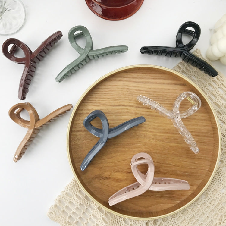 10 PCS Resin Material Spring Hair Clip, Colour: 5 Dark Gray