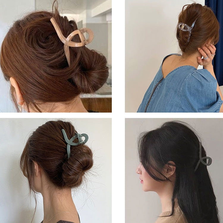10 PCS Resin Material Spring Hair Clip, Colour: 5 Dark Gray