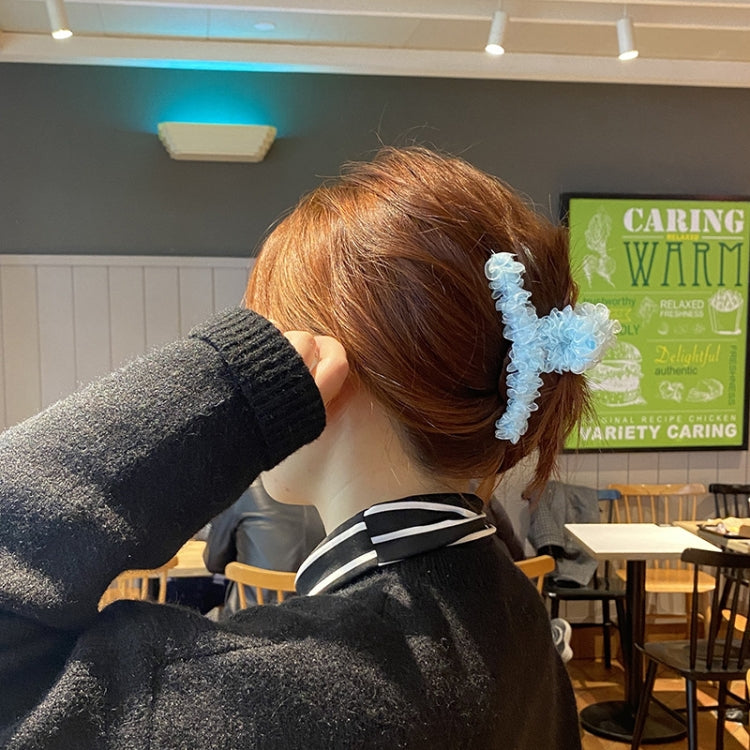 10 PCS Resin Material Spring Hair Clip, Colour: 23 Light Purple Net Yarn