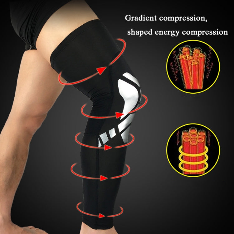 2 PCS Basketball Kneepad Summer Thin Breathable Leggings Cover Outdoor Riding Running Protective Gear, Specification:  L(Black Silver)