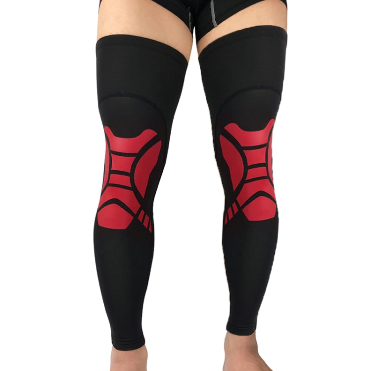 2 PCS Basketball Kneepad Summer Thin Breathable Leggings Cover Outdoor Riding Running Protective Gear, Specification:  XL (Black Red)