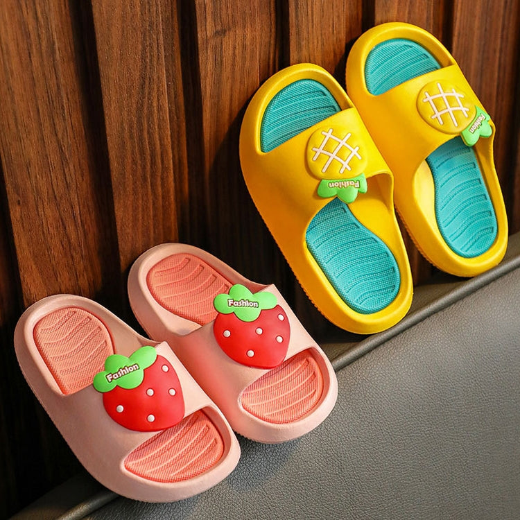 Children Slippers Home Indoor Soft Bottom Cartoon Fruit Baby Toddler Sandals, Size: 18-19  14cm Inner Length