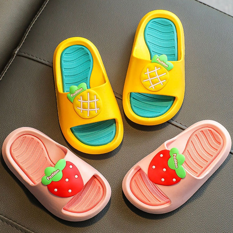 Children Slippers Home Indoor Soft Bottom Cartoon Fruit Baby Toddler Sandals, Size: 26-27 18cm Inner Length