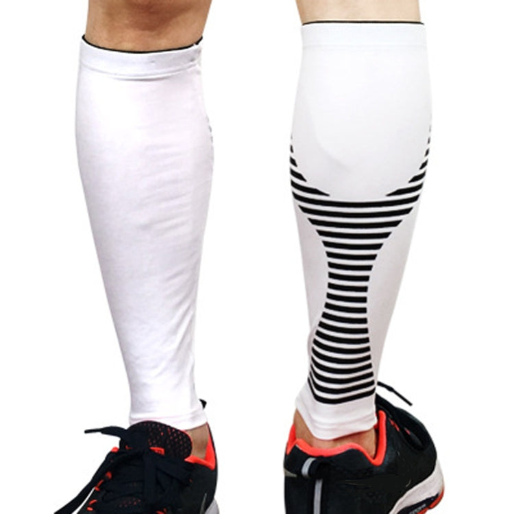 2 PCS Sports Calf Protection Basketball Football Running Leggings Protective Gear High-Elastic Warm Breathable Knee Pads Socks, Specification:  XL (White)