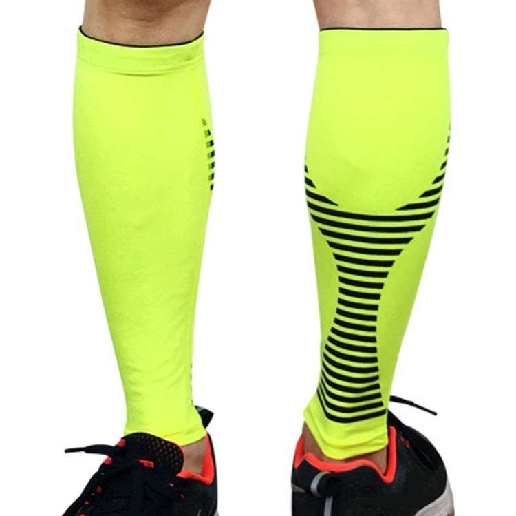 2 PCS Sports Calf Protection Basketball Football Running Leggings Protective Gear High-Elastic Warm Breathable Knee Pads Socks, Specification:  XL (Fluorescent Green)