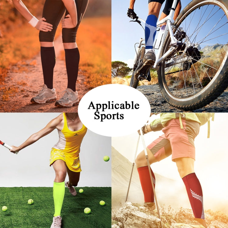 2 PCS Sports Calf Protection Basketball Football Running Leggings Protective Gear High-Elastic Warm Breathable Knee Pads Socks, Specification:  XL (Fluorescent Green)