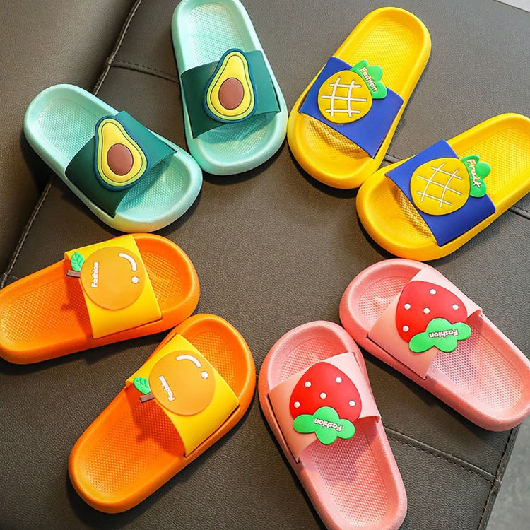 2 Pairs Children Slippers Home Indoor Non-Split Bathroom Bath Baby Sand Slippers, Size: 34-35 20.5cm Inner Length
