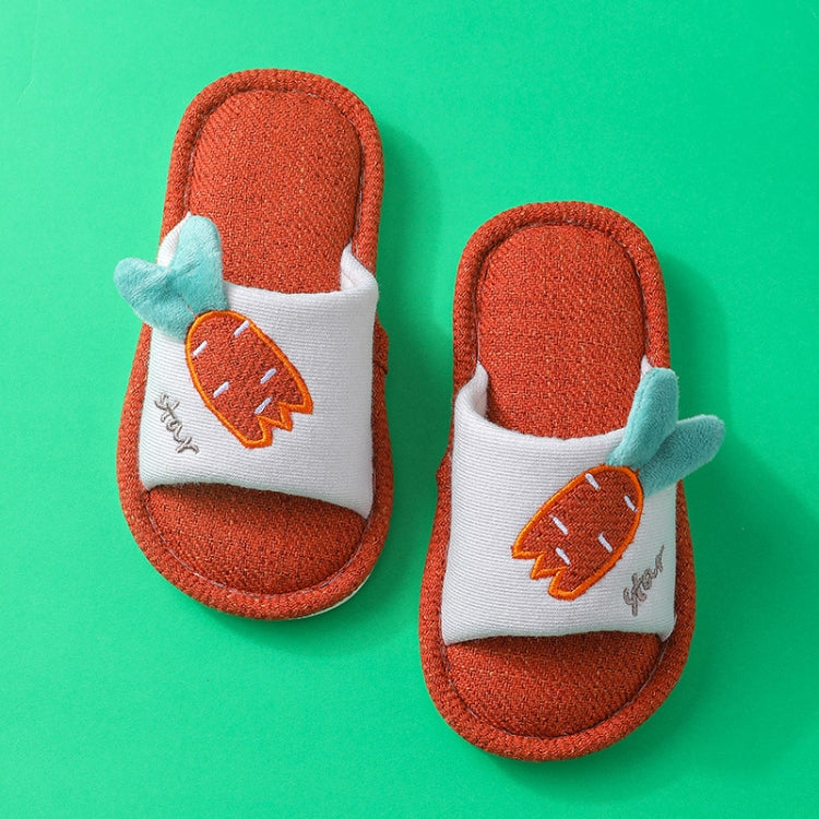 Children Linen Slippers Spring And Autumn Household Room Interior Floor Baby Non-Slip Soft Bottom Slippers, Size: 160 14.5cm Inner Length