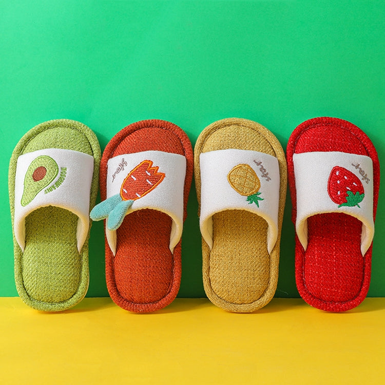 Children Linen Slippers Spring And Autumn Household Room Interior Floor Baby Non-Slip Soft Bottom Slippers, Size: 180 16.5cm Inner Length