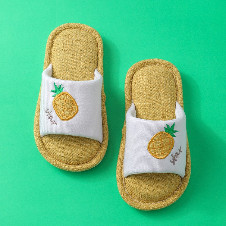 Children Linen Slippers Spring And Autumn Household Room Interior Floor Baby Non-Slip Soft Bottom Slippers, Size: 200 18.5cm Inner Length