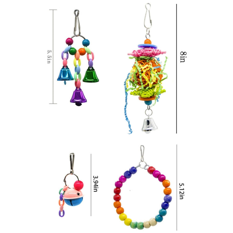 10 in 1 Parrot Toy Set Ladder Mirror String Of Bells