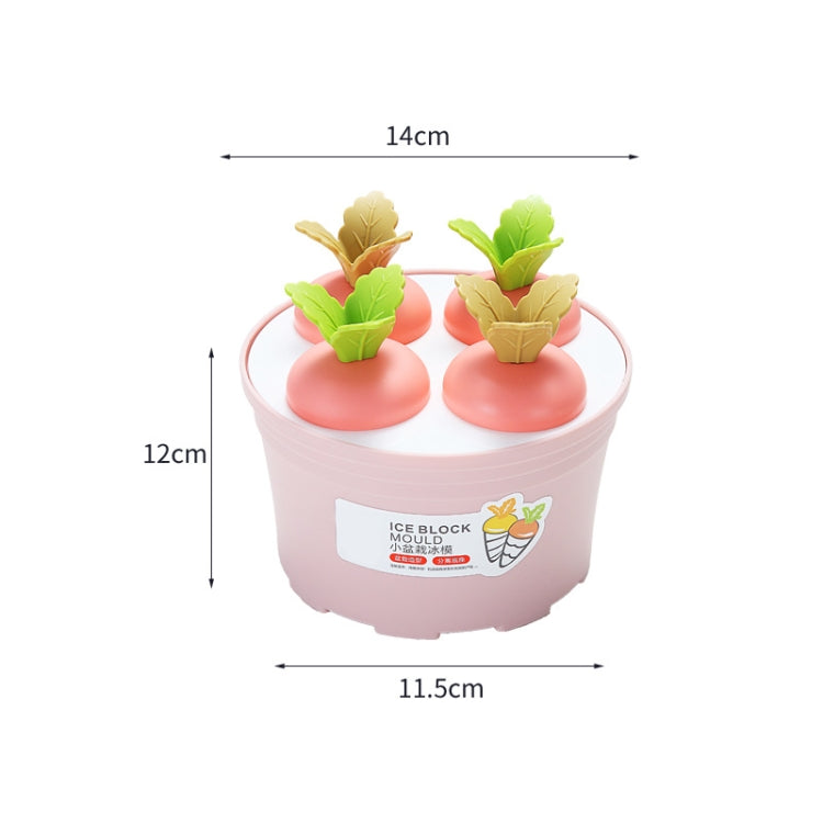 2 PCS Summer Carrot Potted Ice Cream Mold Homemade Ice Tray Round Four(Pink)