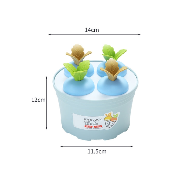 2 PCS Summer Carrot Ice Potted Cream Mold Homemade Ice Tray Round(Blue)