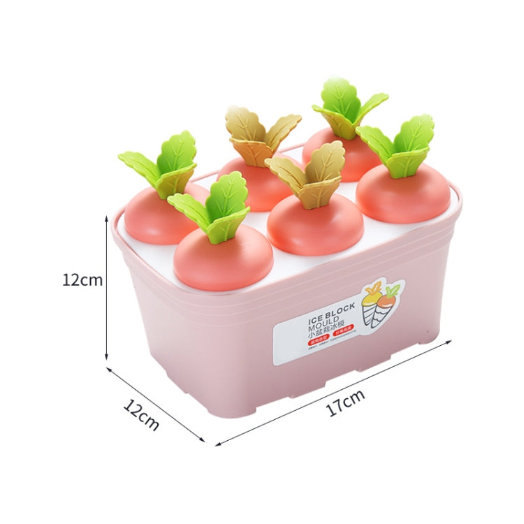 2 PCS Summer Carrot Potted Ice Cream Mold Homemade Ice Tray Rectangle(Pink)