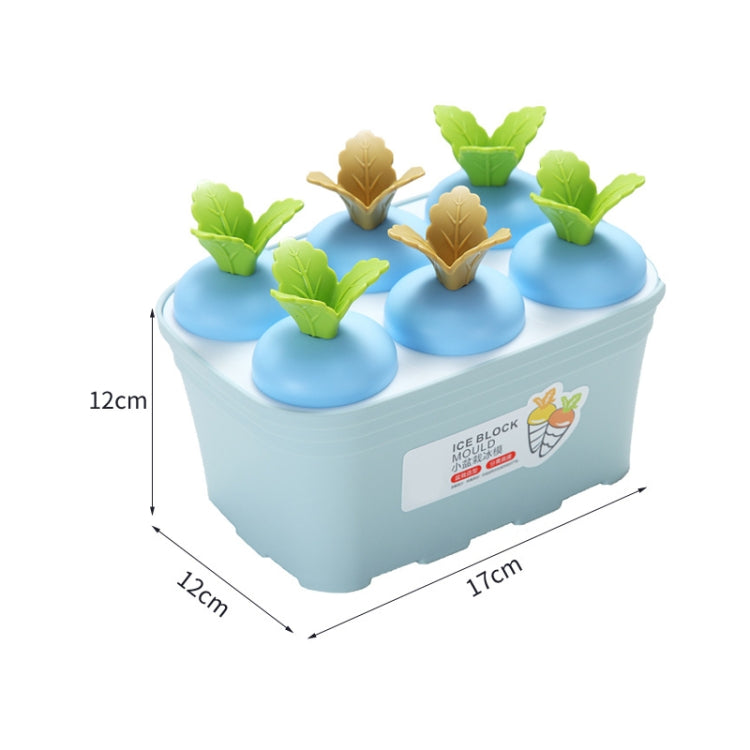 2 PCS Summer Carrot Potted Ice Cream Mold Homemade Ice Tray Rectangle(Blue)