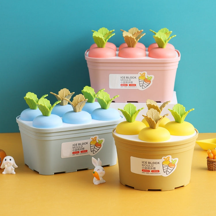2 PCS Summer Carrot Potted Ice Cream Mold Homemade Ice Tray Rectangle(Blue)