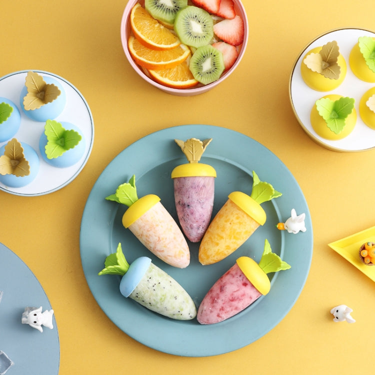 2 PCS Summer Carrot Potted Ice Cream Mold Homemade Ice Tray Rectangle(Blue)