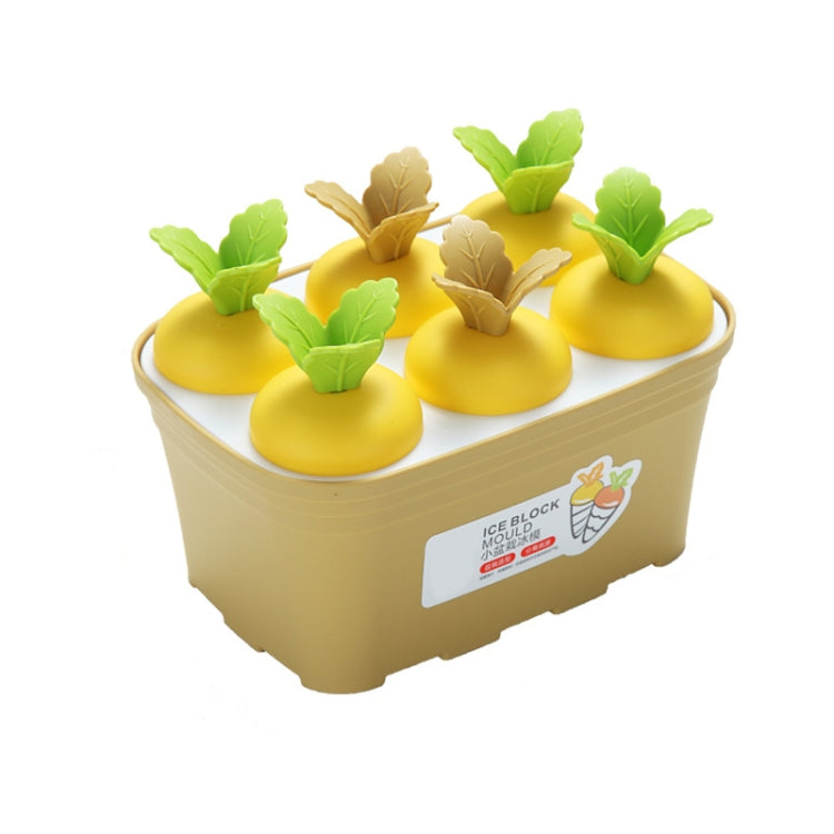 2 PCS Summer Carrot Potted Ice Cream Mold Homemade Ice Tray Rectangle(Yellow)