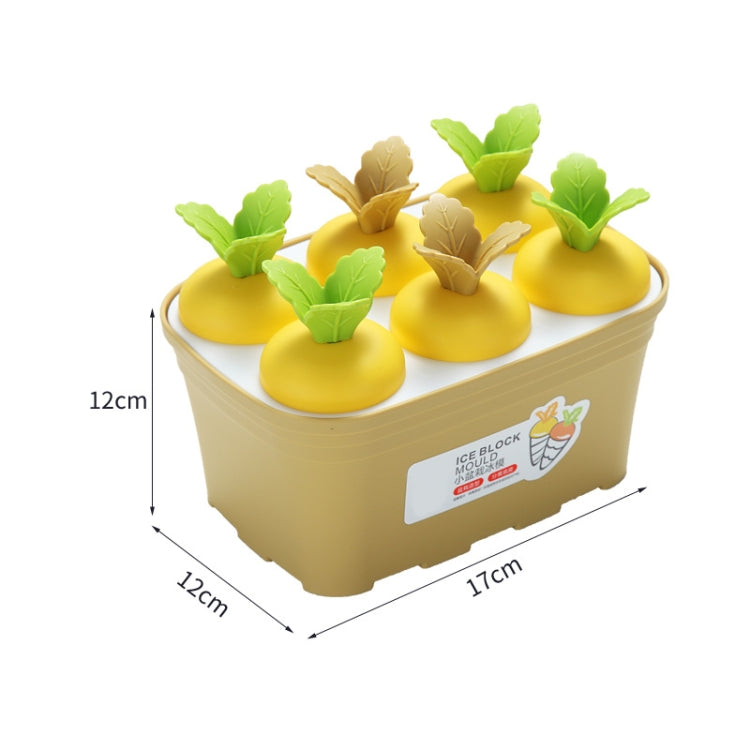 2 PCS Summer Carrot Potted Ice Cream Mold Homemade Ice Tray Rectangle(Yellow)