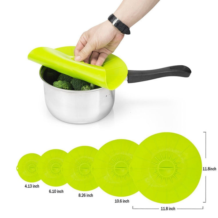 5 in 1 Silicone Fresh-Keeping Lid Microwave Heating Lid Food Dust-Proof And Splash-Proof Lid Set