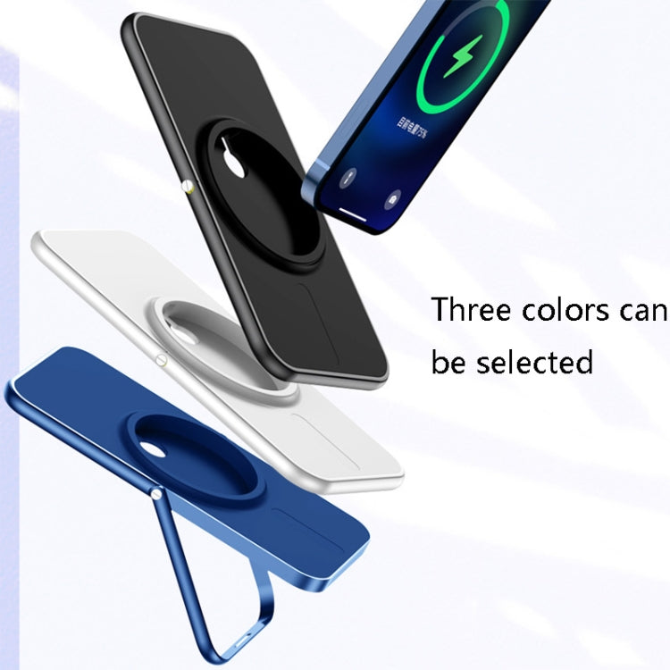 Magnetic Wireless Charging Mobile Bracket Foldable Desktop Aluminum Alloy Bracket for iPhone 12 Series(Cool Black)