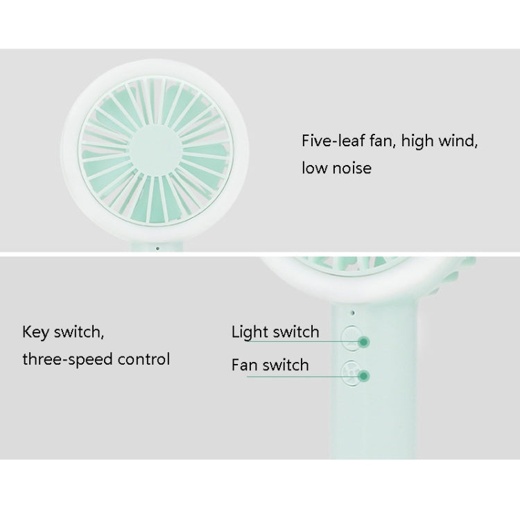 F2 Colorful Lights Portable Charging USB Small Fan