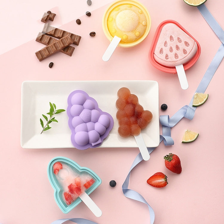 3 PCS Household Silicone Popsicle Ice Cream Mold With Lid, Specification: Strawberry