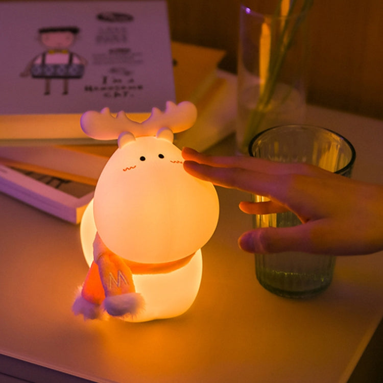 L34 Deer LED Silicone Lamp Dimming Timing Night Light Children Bedroom Eye Care Bedside Ambient Light
