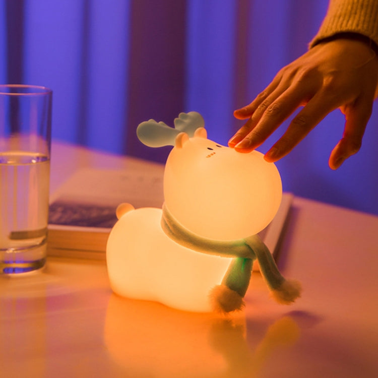L34 Deer LED Silicone Lamp Dimming Timing Night Light Children Bedroom Eye Care Bedside Ambient Light