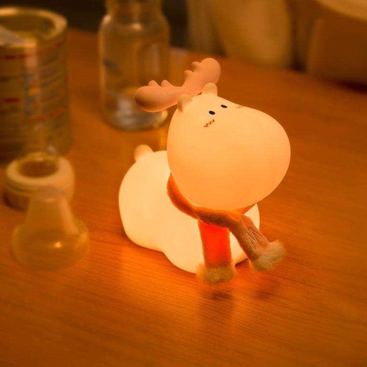 L34 Deer LED Silicone Lamp Dimming Timing Night Light Children Bedroom Eye Care Bedside Ambient Light