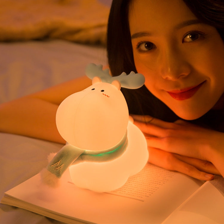 L34 Deer LED Silicone Lamp Dimming Timing Night Light Children Bedroom Eye Care Bedside Ambient Light