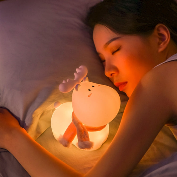 L34 Deer LED Silicone Lamp Dimming Timing Night Light Children Bedroom Eye Care Bedside Ambient Light