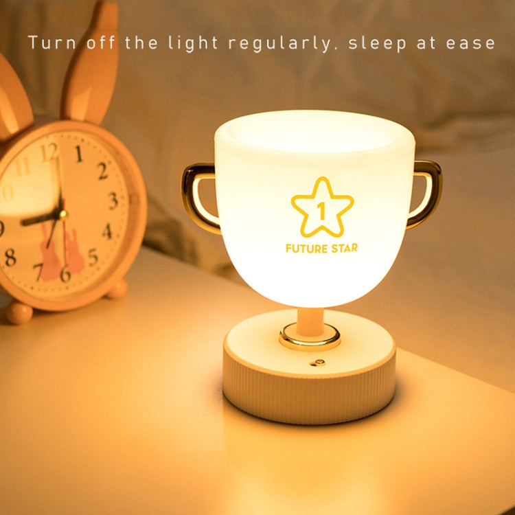 W-006 Trophy Pen Holder Night Light USB Remote Control Colorful Timing Dimming Dormitory LED Night Eye Protection Light, Light color: Yellow Light In-line