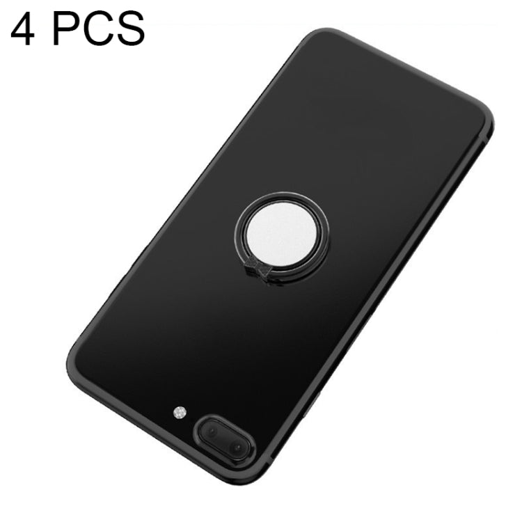 4 PCS Metal Mobile Phone Ring Buckle, Colour: Black (Butterfly Color)