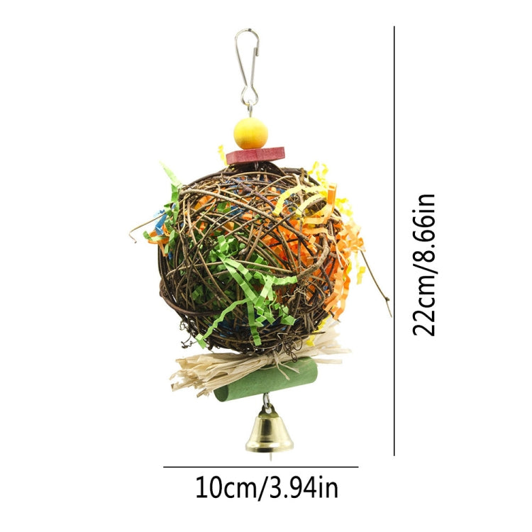 2 in 1 Parrot Toy Sepak Takraw Paper Brushed Grass Bite Ball