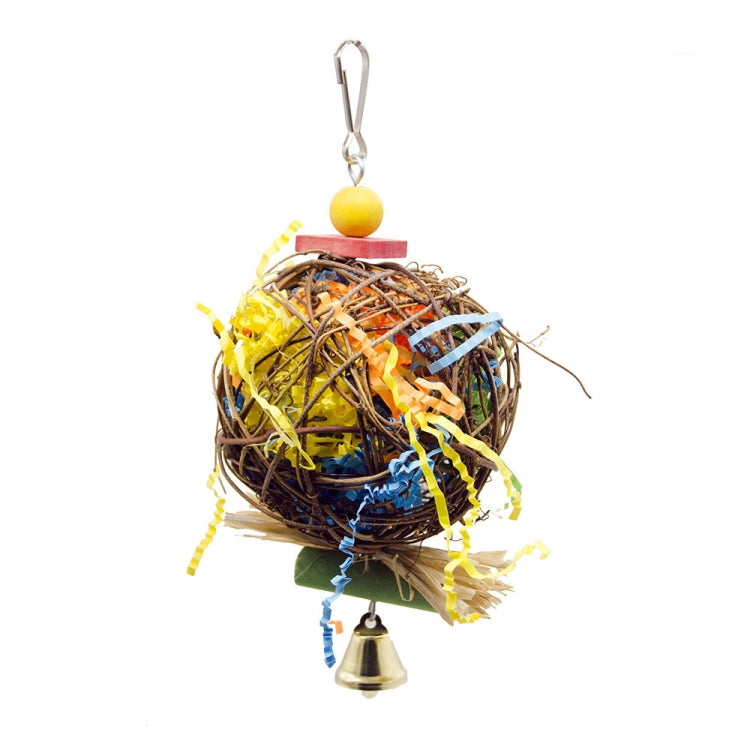2 in 1 Parrot Toy Sepak Takraw Paper Brushed Grass Bite Ball
