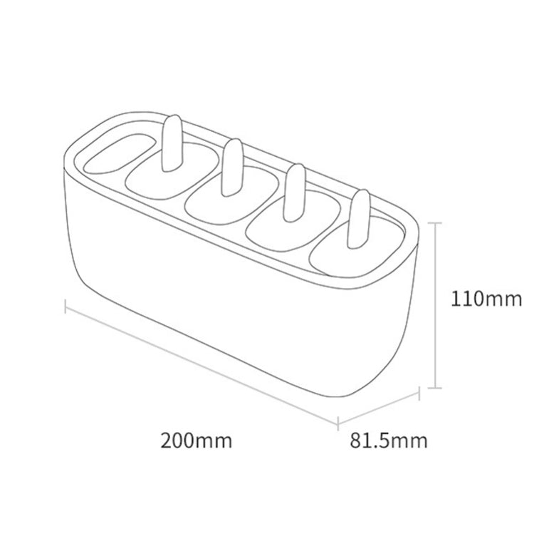 Ice Cream Mold Home-made Ice Lollies Box Ice Tray Sorbet Model(Pink)