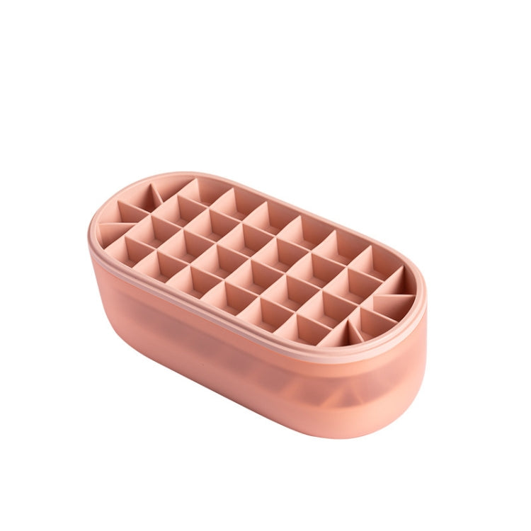 Silicone Ice Tray Ice Box Homemade Complementary Food Ice Cube Mold Household Small Quick-Freezer,Style: Boxed  (Pink)